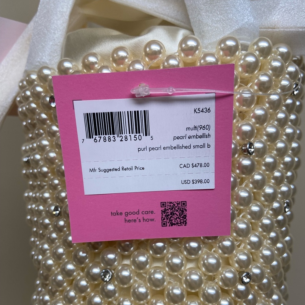 Kate Spade Purl Pearl Embellished Small Bucket Bag - Picture 10 of 12